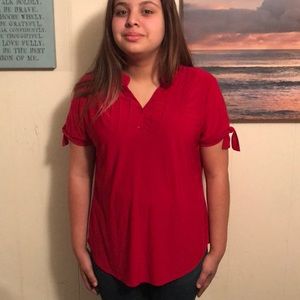 Red xl perseption concepts silky shirt